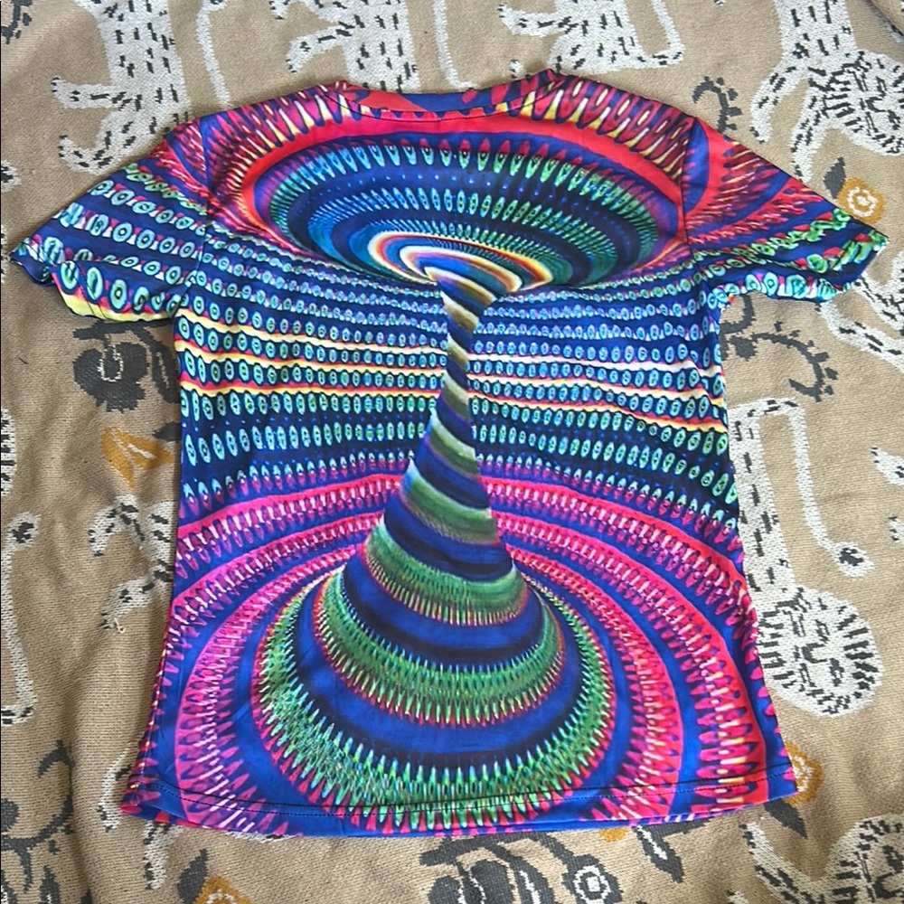 🌀Colorful Festival Psychedelic XS Unisex Top 🌀 RARE - Picture 3 of 3